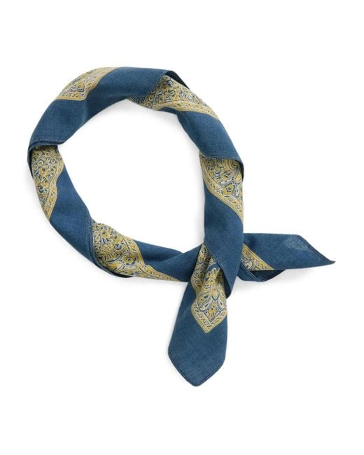 RRL Blue Waylon Scarf for men