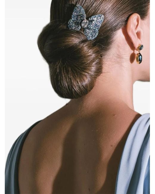 Jennifer Behr Green Abbie Crystal Butterfly Hair Clip