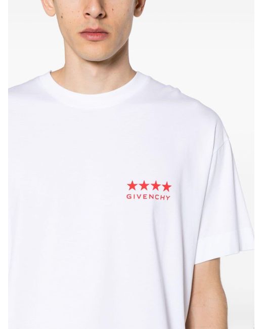 T-shirt en coton à imprimé 4G Stars Givenchy pour homme en coloris White