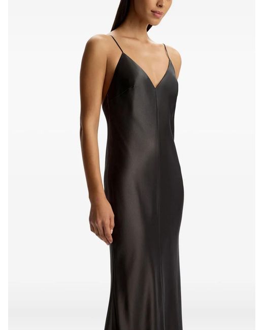 12 STOREEZ Black Satin Slip Dress