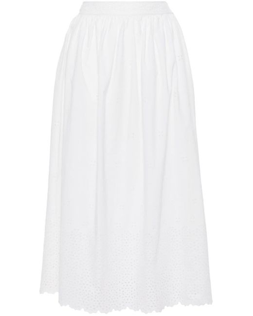 Ulla Johnson White Marisol Midi Skirt