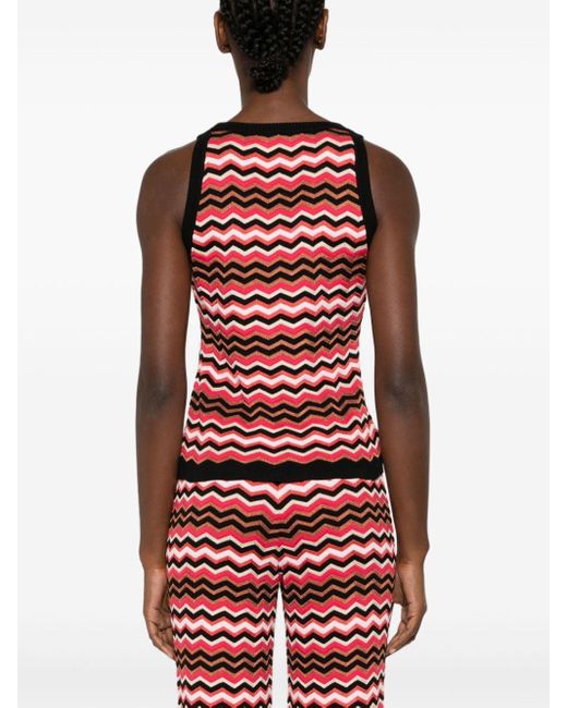 Missoni Zigzag-woven Knitted Top Red