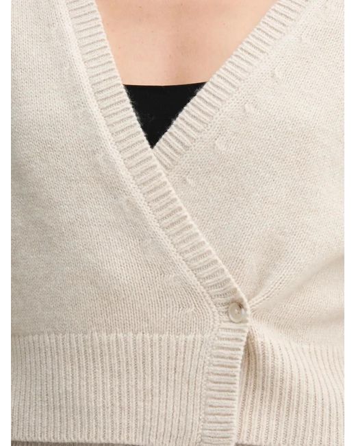 Ouí Natural V-Neck Button Cardigan