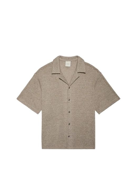 Calvin Klein Gray Waffle-Knit Short-Sleeve Shirt for men