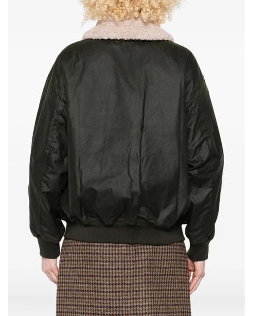 Chaqueta con cuello de pelo y cremallera Barbour de color Black