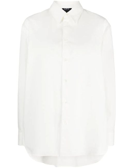 A.P.C. White Hemd Aus Popeline