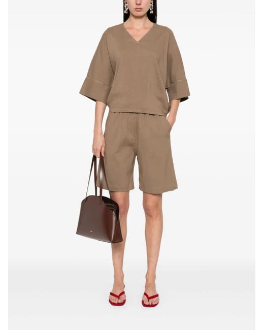 Fabiana Filippi Natural Chain-Link Detail Blouse
