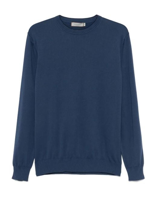 Canali Gestricktes T-Shirt in Blue für Herren