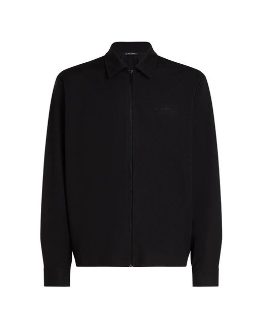 Karl Lagerfeld Black Rue St-Guillaume Zip-Fastening Shirt Jacket for men
