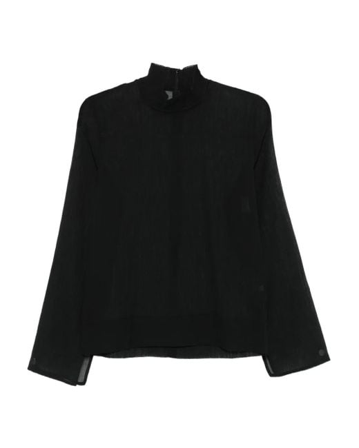 Totême  Black High-Neck Embellished Top