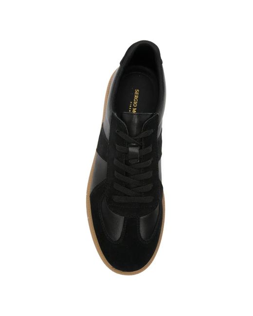 SERGIO MORETTI FIRENZE Black Baskets En Cuir À Empiècements for men