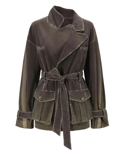 Chaqueta con cinturón Oude Waag de color Gray