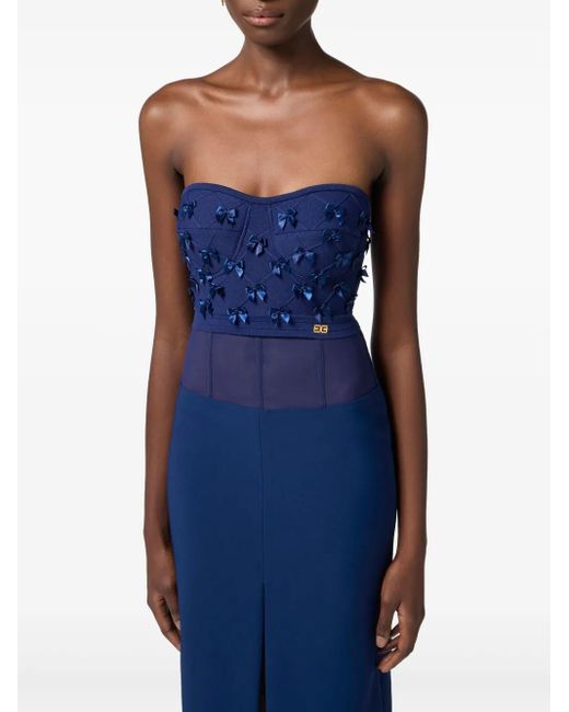 Elisabetta Franchi ビジュートリム トップ Blue