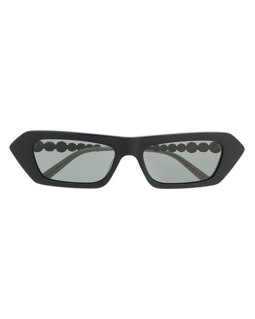 Gucci Black Crystal-embellished Rectangular Sunglasses
