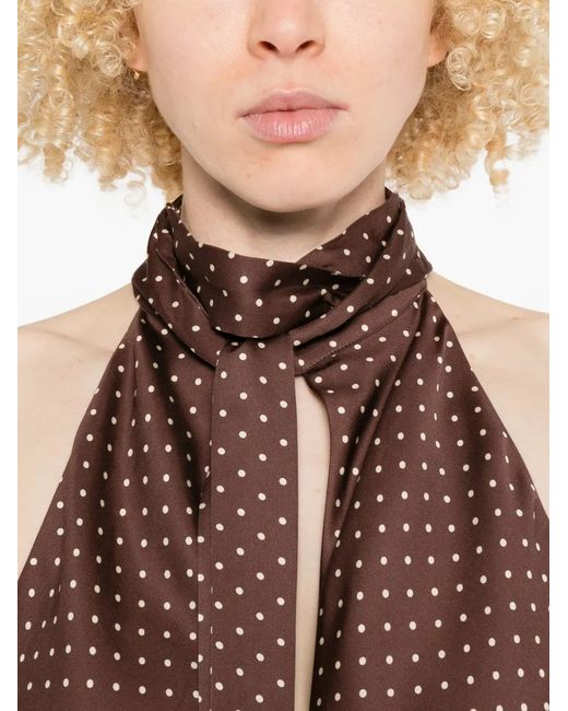 Posse Brown Phoebe Polka-Dot Dress