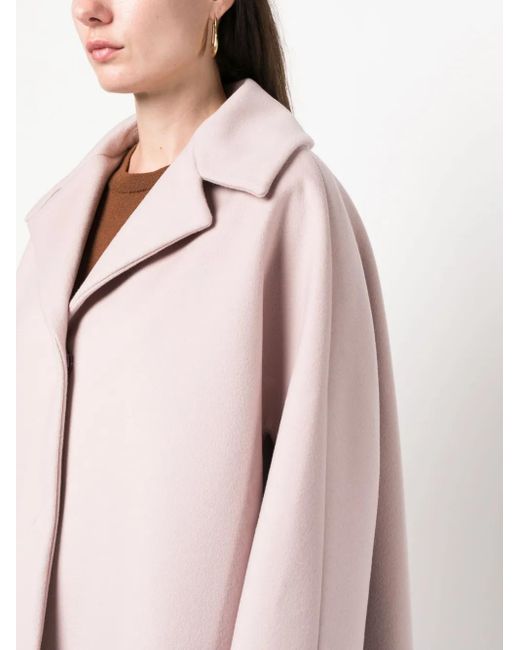 Herno Pink Single-Breasted Wool-Blend Coat