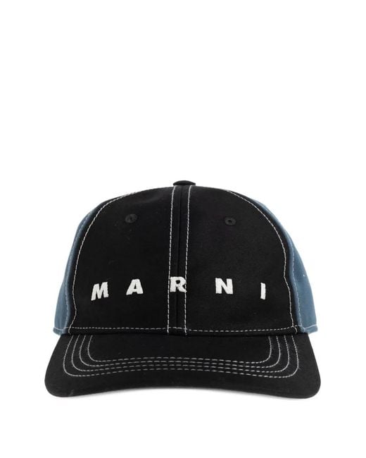 Marni Black Two-Toned Baseball Cap for men