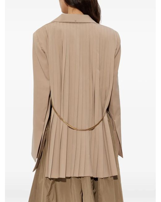 Sportmax Natural Blazer Mela À Détails Plissés
