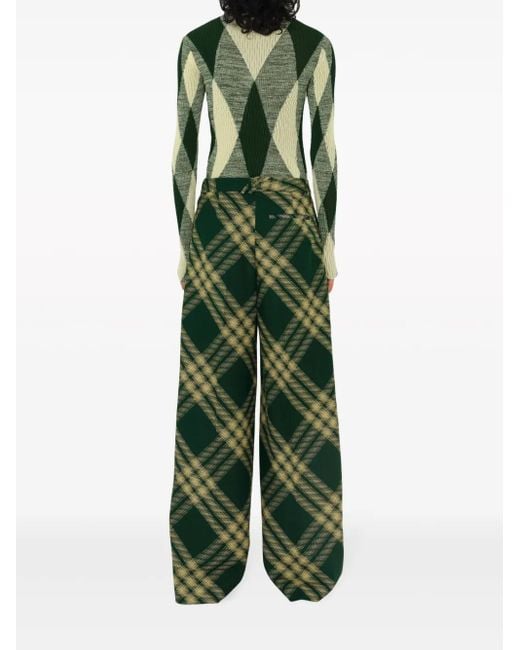 Burberry Green Pullover Aus Baumwolle Und Seide