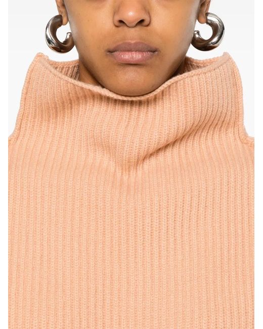 Marni Natural Gilet En Laine À Design Nervuré