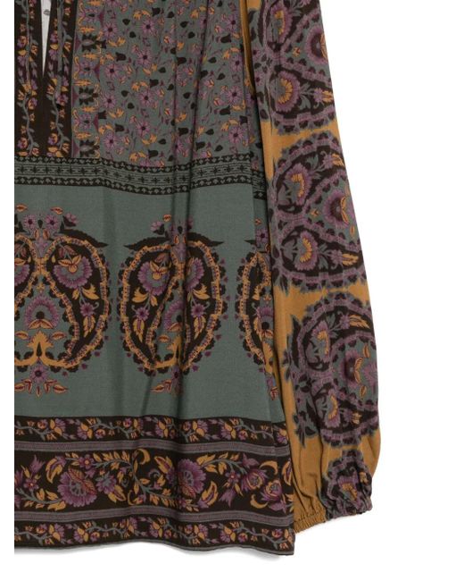 Ba&sh Brown Floral-Print Blouse