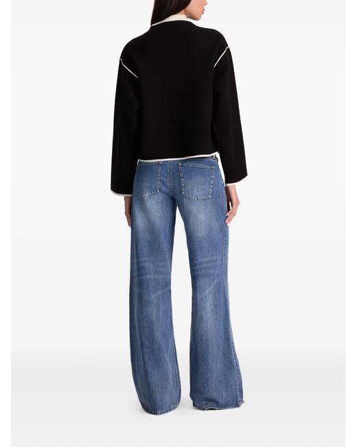 Alice + Olivia Black Pearson Sweater Jacket