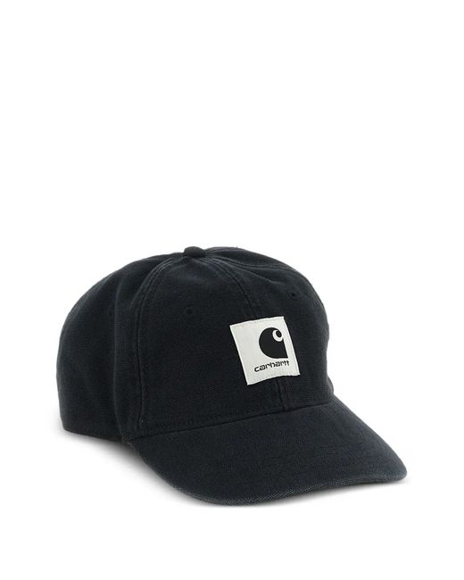 Carhartt Black Logo-Patch Canvas Cap for men