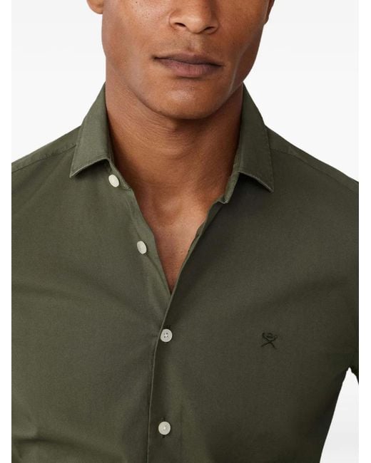 Hackett Green Kent Cutaway-Collar Tailored-Fit Shirt for men