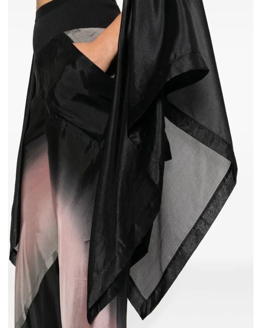 Rick Owens Black Long Sleeve Cropped T-Shirt