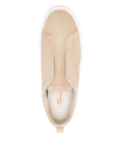 Santoni Natural Suede Sneakers