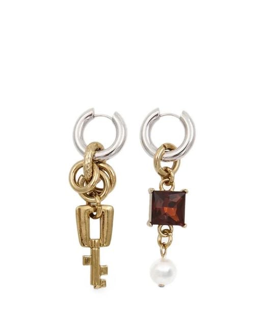 Essentiel Antwerp White Kaos Asymmetric Charm Earrings