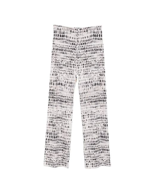 Fisico White Python-Print Trousers