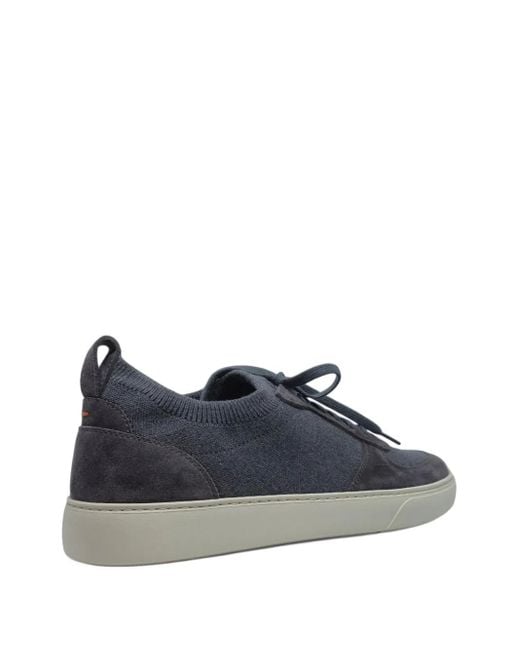 Henderson Blue Knit-Suede Sneakers for men