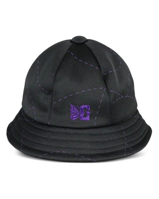 Needles Gray Bermuda Embroidered-Logo Bucket Hat for men