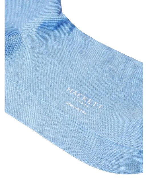 Hackett Blue Polka-Dot Jacquard Socks for men