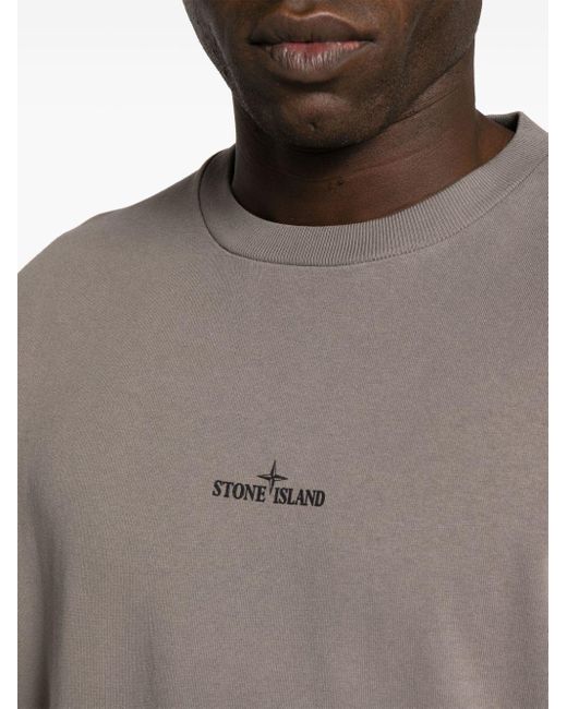 Stone Island Gray T-Shirt 'Camo One' Print for men