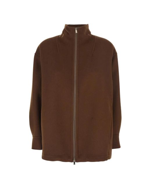 Max Mara Brown Pocket Zip-Fastening Jacket