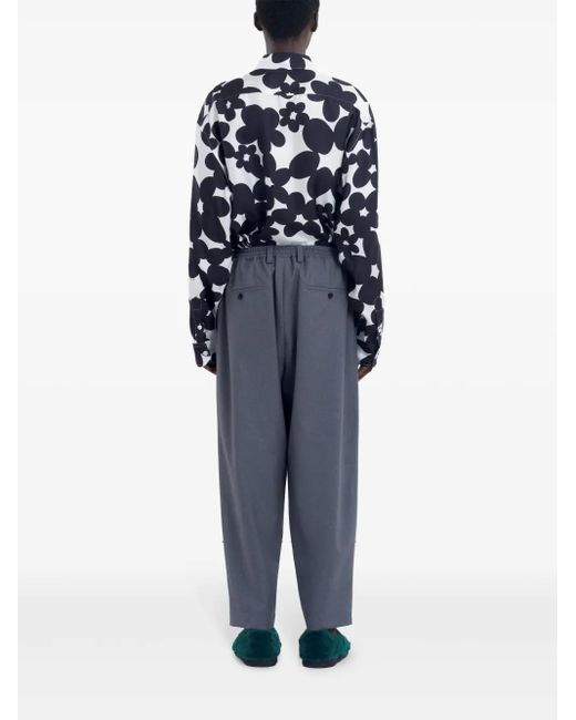 Marni Blue Elasticated Waistband Trousers for men