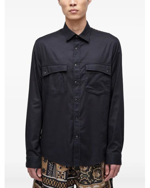 Osklen Blue Studded Buttoned-Up Shirt for men