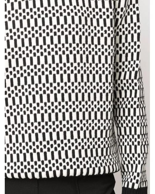 Jil Sander Black Scarf-detail Patterned Jumper