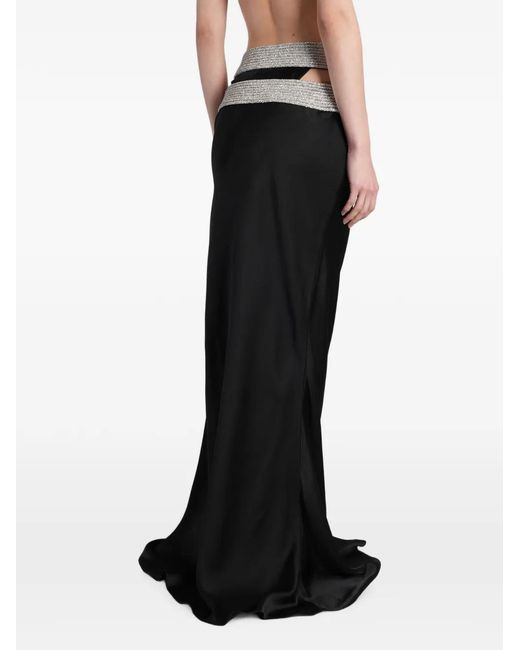 Nue Black Crystal-Embellished Cut-Out Skirt