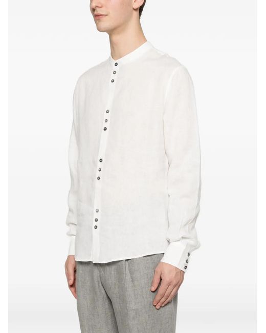 Alpha Studio White Chemise À Boutonnière Sur Le Devant for men