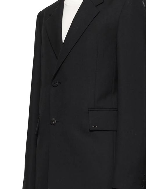 Wooyoungmi Black Single-Breasted Notched-Lapels Blazer for men