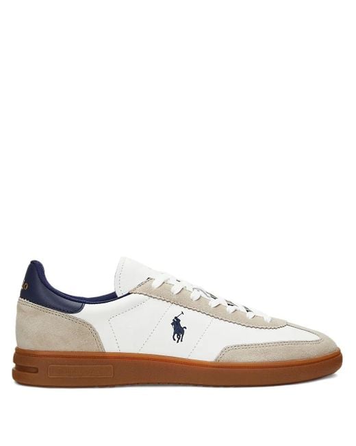 Polo Ralph Lauren White Suede Sneakers for men