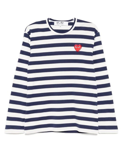 COMME DES GARÇONS PLAY ストライプ Tシャツ Blue