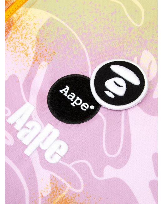 Aape By A Bathing Ape Orange Moonface Camo-Patterned Jacket for men