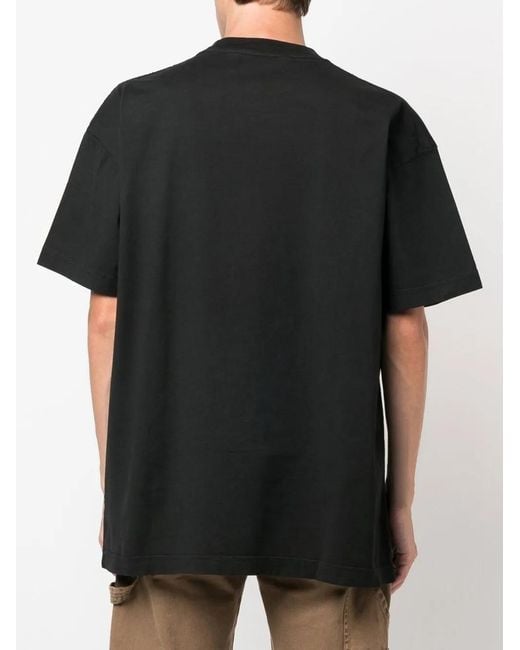 Palm Angels Black Burn Logo T Shirt for men