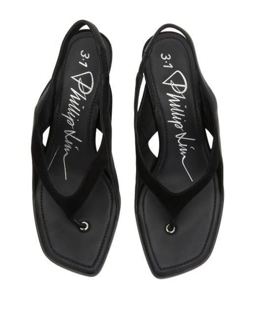 3.1 Phillip Lim Black 68Mm Slingback Leather Sandals