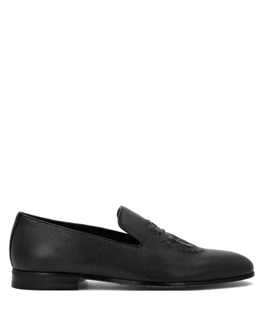 Billionaire Black Leather Loafers for men