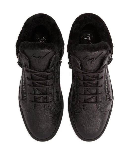 Giuseppe Zanotti Black Kriss Winter Mid-Top Sneakers for men